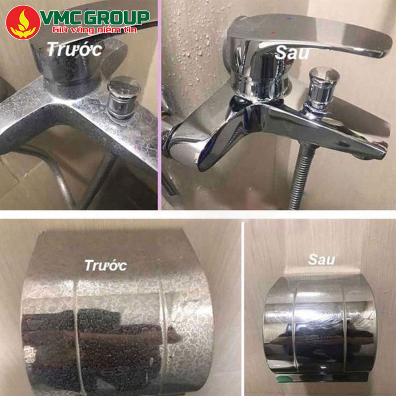 Tẩy vòi hoa sen nhanh chóng hiệu quả với siêu tẩy nhôm inox VMC